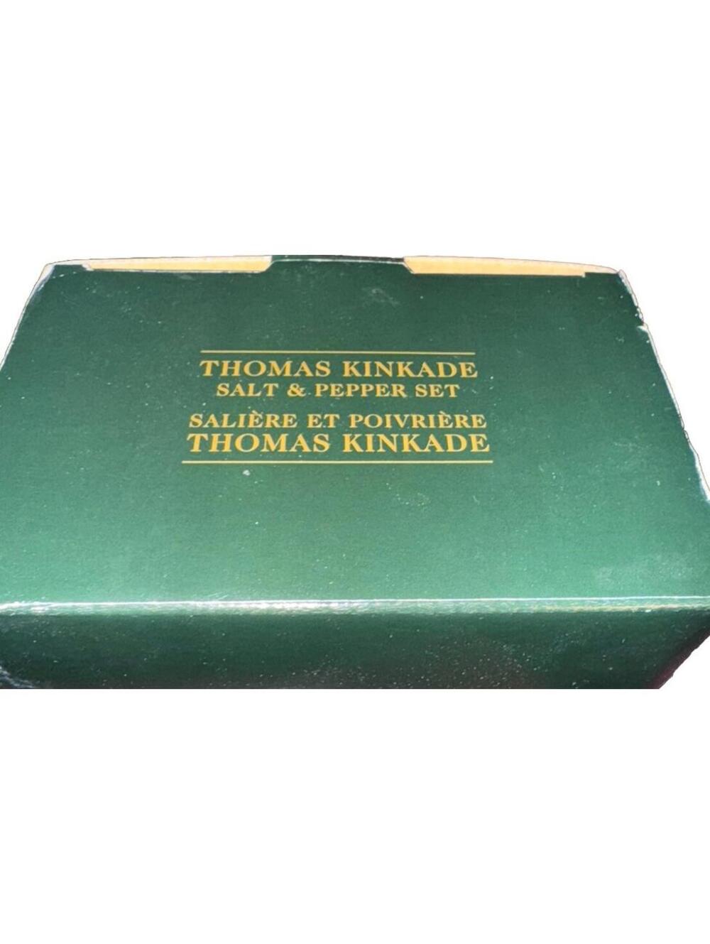 Thomas Kinkade Avon China Salt and Pepper Shakers with Tray Cottage Art Set - Picture 11 of 12